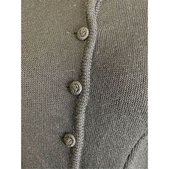 Size L/12/42, black vintage Astrifa 100% wool cardigan black rose style buttons. - Picture 4 of 13